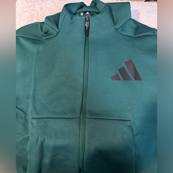 ADIDAS KIDS Z.N.E. FULL-ZIP HOODED TRACK JACKET - Color Green - Size S Unisex - Picture 2 of 5